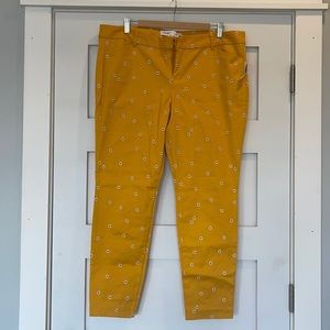 Yellow daisy pants from Old Navy. Size 16 Petite